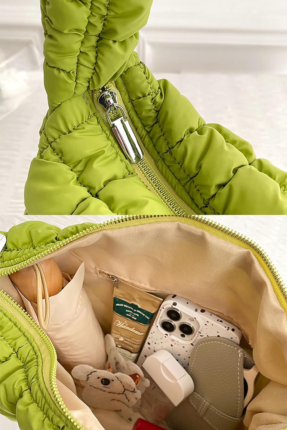 Quilted Puffer Tote Bag | Lightweight Shoulder Handbag – Great Shop Quilted Tote Bag