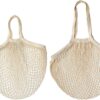 Reusable Cotton Mesh Shopping Bags (Long + Short Handle) – Great Shop Cotton Mesh Bags