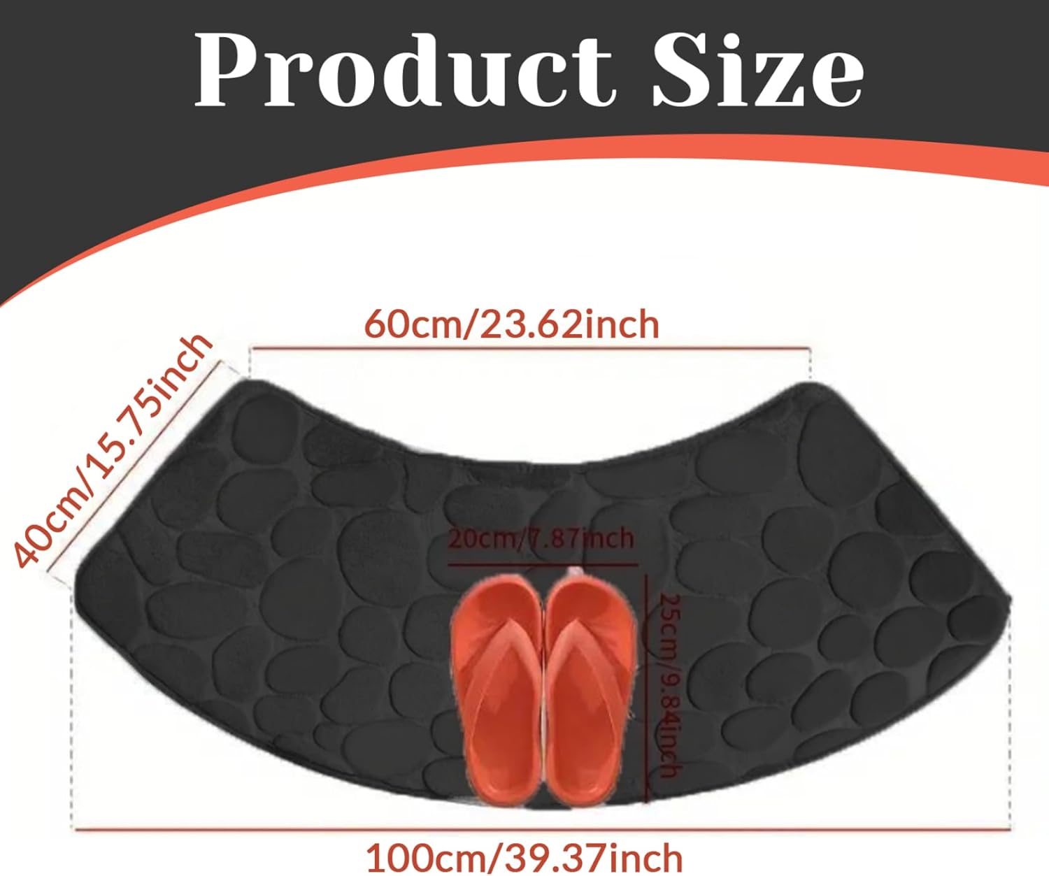 Curved Shower Mat | Non-Slip Quadrant Bath Mat, Black – Great Shop Curved Shower Mat