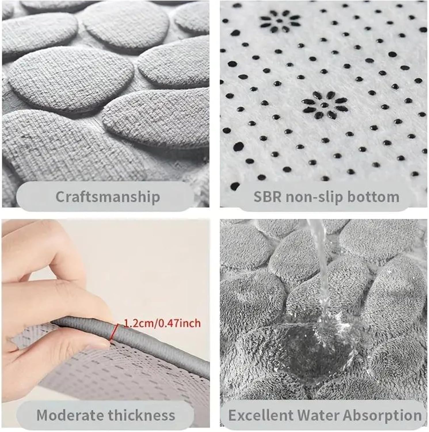 Curved Shower Mat | Non-Slip Quadrant Bath Mat, Black – Great Shop Curved Shower Mat