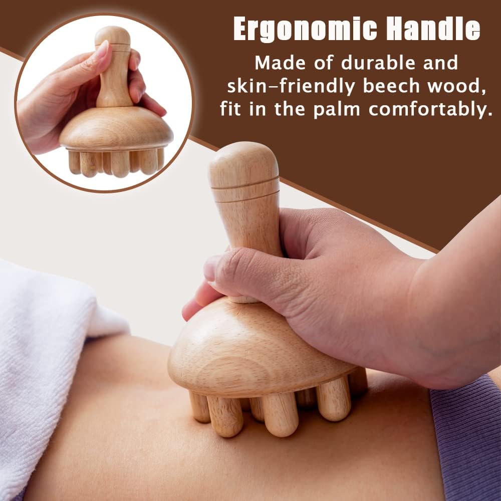 Wooden Mushroom Massager | Manual Wood Therapy Tool – Great Shop Wooden Mushroom Massager