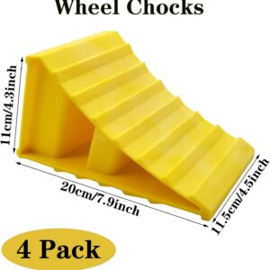 4 Pack Heavy Duty Wheel Chocks For Rv &Amp; Trailer Safety – Great Shop Heavy Duty Wheel Chocks