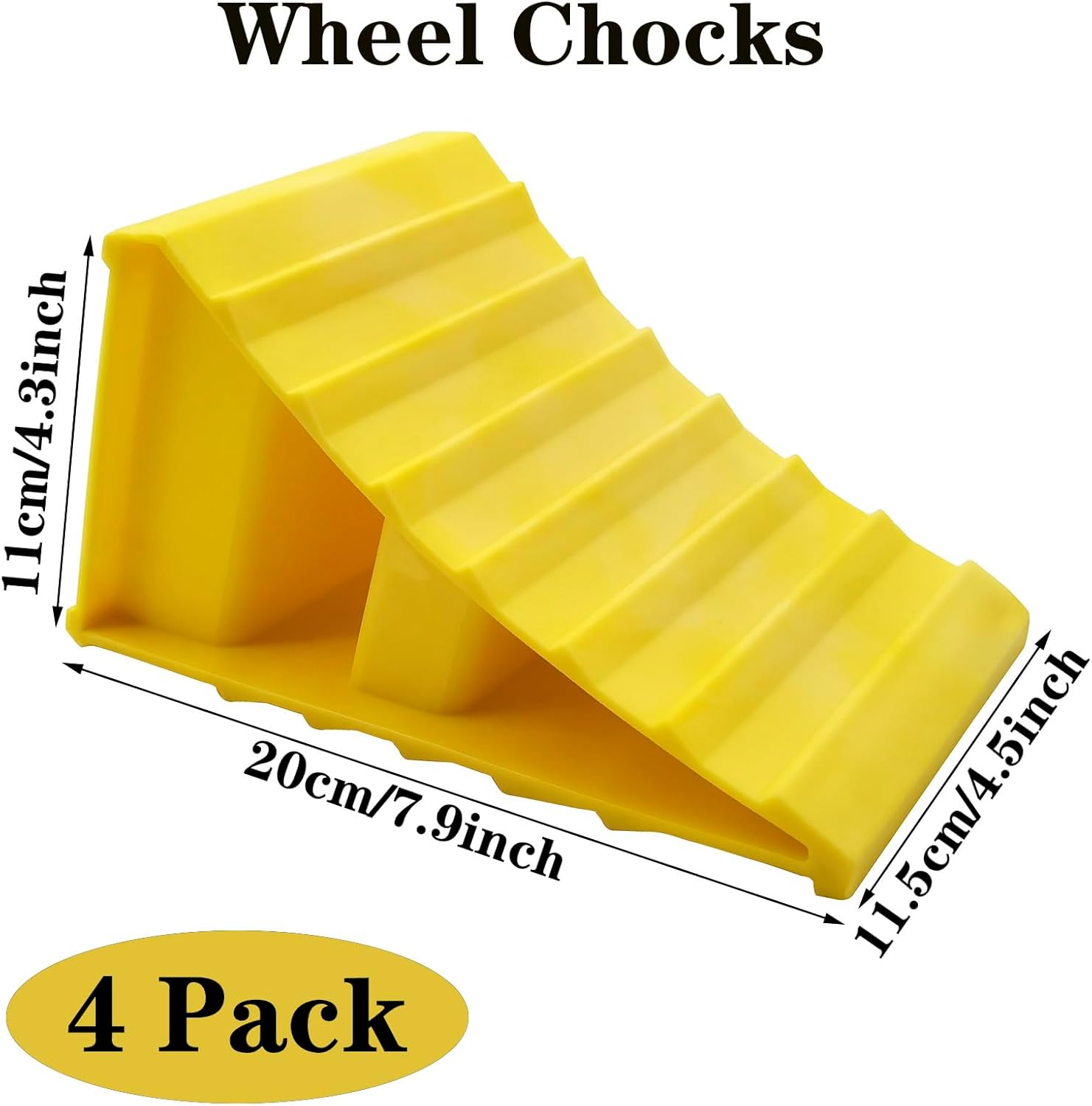 4 Pack Heavy Duty Wheel Chocks For Rv &Amp; Trailer Safety – Great Shop Heavy Duty Wheel Chocks