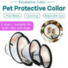 Size 7 Adjustable Transparent Elizabethan Anti-Licking Collar Lying Flat With Soft Stitched Edge.