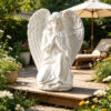 Kneeling Praying Angel Resin Statue In Classic European Style For Home Decor.