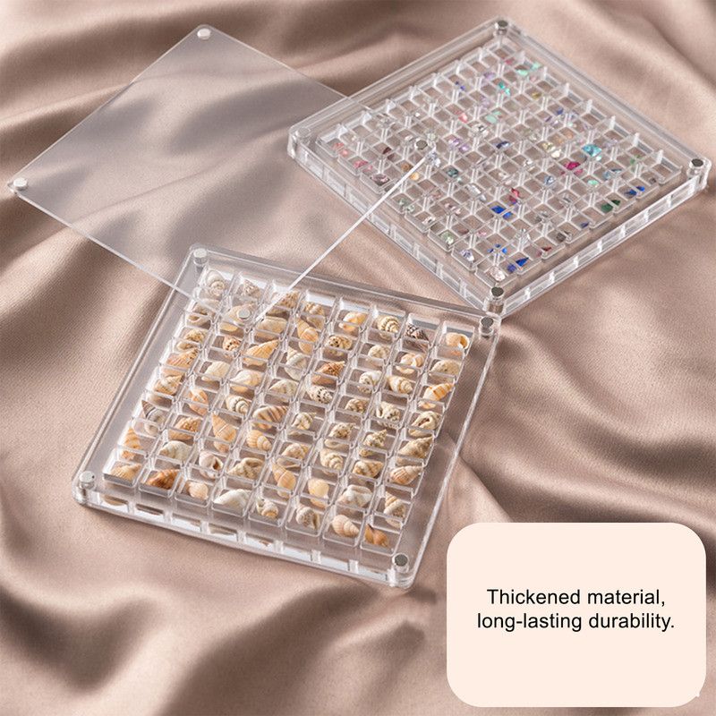 Acrylic Magnetic Seashell Display Box | 36 Grid Clear Case