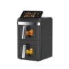 Healthy Choice 13L Dual Zone Double Stack Air Fryer In Black With Foldable Display Open
