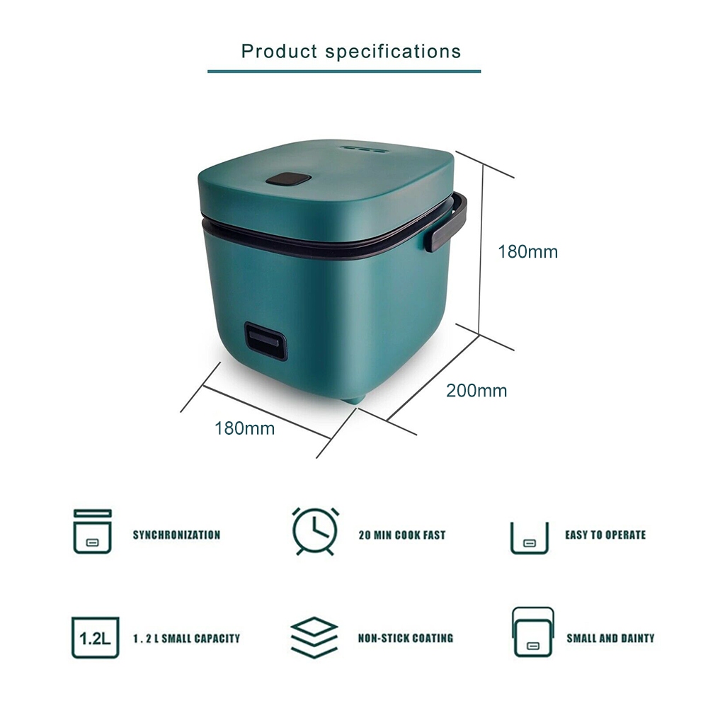 1.2L Mini Rice Cooker Portable Travel Non-Stick Pot – Great Shop 1.2L Mini Rice Cooker Portable Travel Non-Stick Pot - Image 2