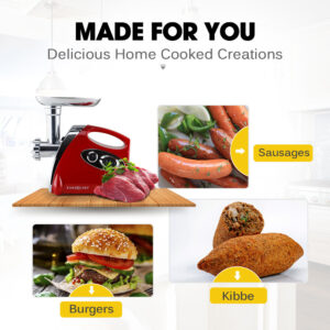 Eurochef Electric Meat Grinder &Amp; Mincer Sausage Maker (Red) Product Image Great Shop