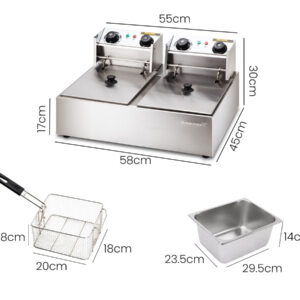 Eurochef Commercial Electric Twin Basket Deep Fryer Product Image Great Shop
