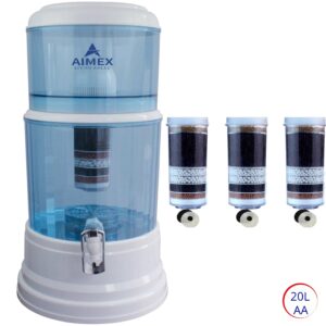 Aimex 20L benchtop water purifier resting on a modern kitchen counter