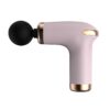 Pink Massage Gun Deep Tissue Massager With Gold Accents On A Clean Background.