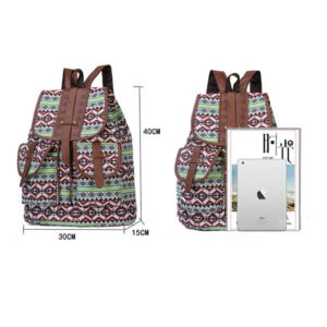 Diamond Pattern Bohemian Style Canvas Backpack Product Image Great Shop