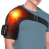 Rechargeable Heated Shoulder Massager Wrap With Led – Great Shop Black Rechargeable Heated Shoulder Massager Wrap Worn On The Shoulder