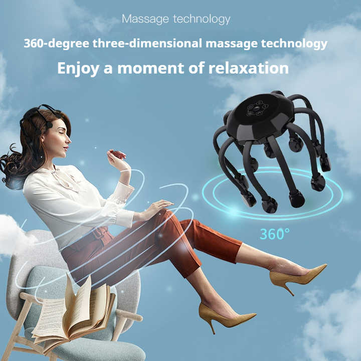 Multifunctional Electric Head Massager With 14 Nodes – Great Shop Touch Sensitive Control Buttons On Top Of The Electric Head Massager