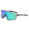Polarised Uv400 Sports Sunglasses In Gray And Green Matte Finish