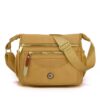 Gold Nylon Crossbody Bag With Multiple Compartments – Great Shop Gold Nylon Crossbody Bag With Multiple Compartments And Front Zippers