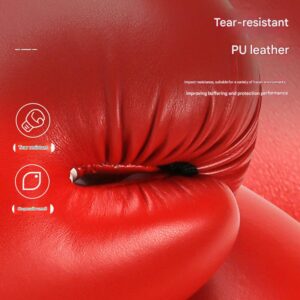 Red And Silver Durable 10Oz Pu Leather Boxing Gloves Product Image Great Shop