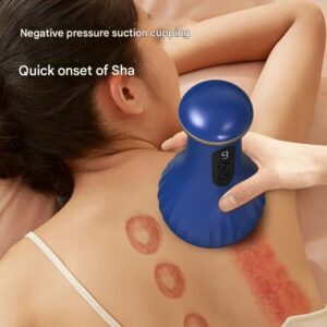 Electric Cupping &Amp; Gua Sha Massager Set – Great Shop Person Using The Electric Cupping And Gua Sha Massager On Their Upper Back For Muscle Relief