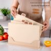 Beige 4-Piece Index Cutting Board Set With Stand – Great Shop Index Cutting Board Set