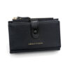 Women'S Compact Bifold Wallet With Zip Coin Pocket – Great Shop Black Compact Bifold Wallet With Gold Hardware Closure Tab
