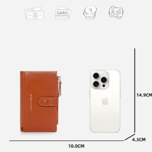 Women'S Compact Bifold Wallet With Zip Coin Pocket Product Image Great Shop