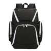 Large Capacity Oxford Cloth Basketball Backpack – Great Shop Large Capacity Oxford Cloth Basketball Backpack In Black And White Displayed Upright Showing Its Sleek Sports Silhouette.