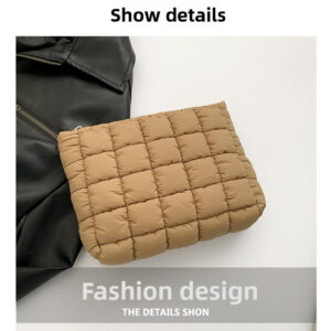 Pink Puffer Makeup Bag