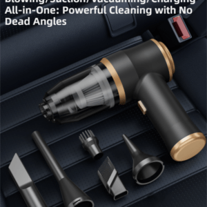 Five Interchangeable Attachment Nozzles For 4-In-1 Wireless Car Vacuum And Air Duster