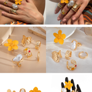 Gold Chunky Ring Set