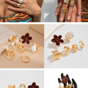 Gold Chunky Ring Set