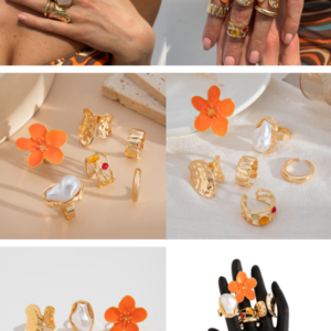Gold Chunky Ring Set