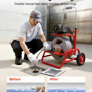 Drain Cleaner Machine – Ultimate 22M Sewer Snake Auger – Great Shop Drain Cleaner Machine With Adjustable Drum Angle And Foot Switch