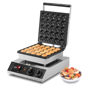 Commercial Mini Dutch Pancake Maker 25 Piece front view showing stainless steel housing