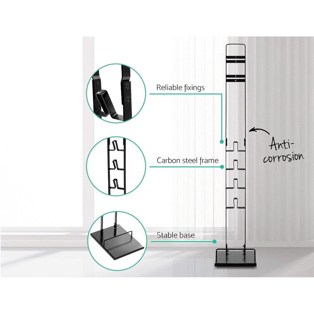 Artiss Freestanding Vacuum Cleaner Stand For Dyson Black – Great Shop Weighted Rectangular Base Of A Black Artiss Freestanding Vacuum Stand Sitting Firmly On Timber Flooring