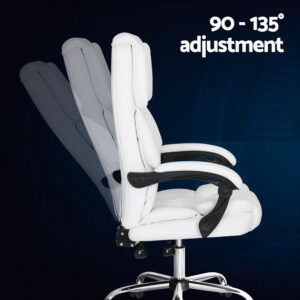 Artiss Executive Office Chair Leather Recliner White Product Image