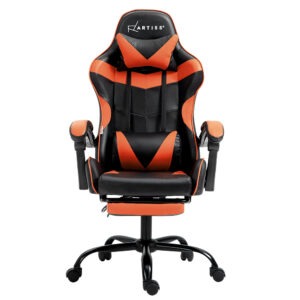 Artiss Gaming Office Chair Executive Computer Leather Chairs Footrest Orange Product Image