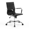 Artiss Office Chair Conference Chairs Pu Leather Mid Back Black Product Image