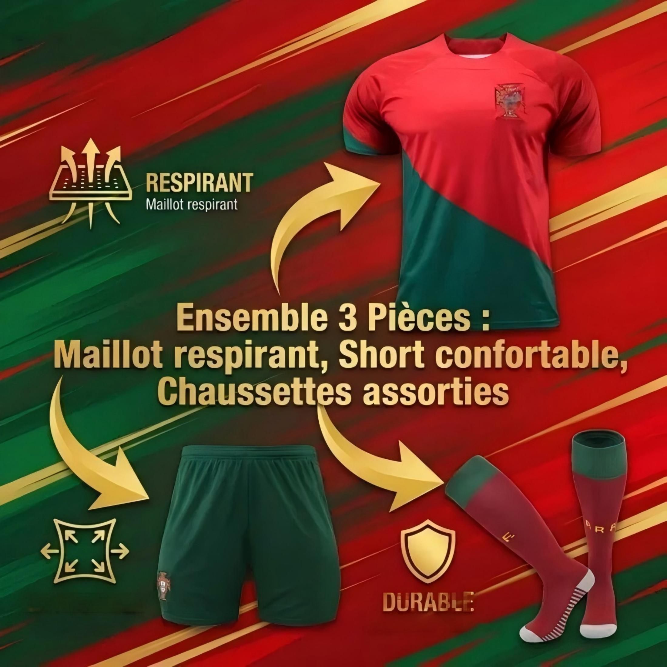 Youth 3-Piece Soccer Uniform Set | Size 20 For 130-140Cm Kids – Great Shop Close-Up Macro View Of The Lightweight Breathable Quick-Dry Fabric Mesh Paneling On The Youth Soccer Jersey.