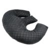 Ergonomic Black Breast Support Pillow Displaying Its Contoured M-Shape Design On A Professional Massage Table.