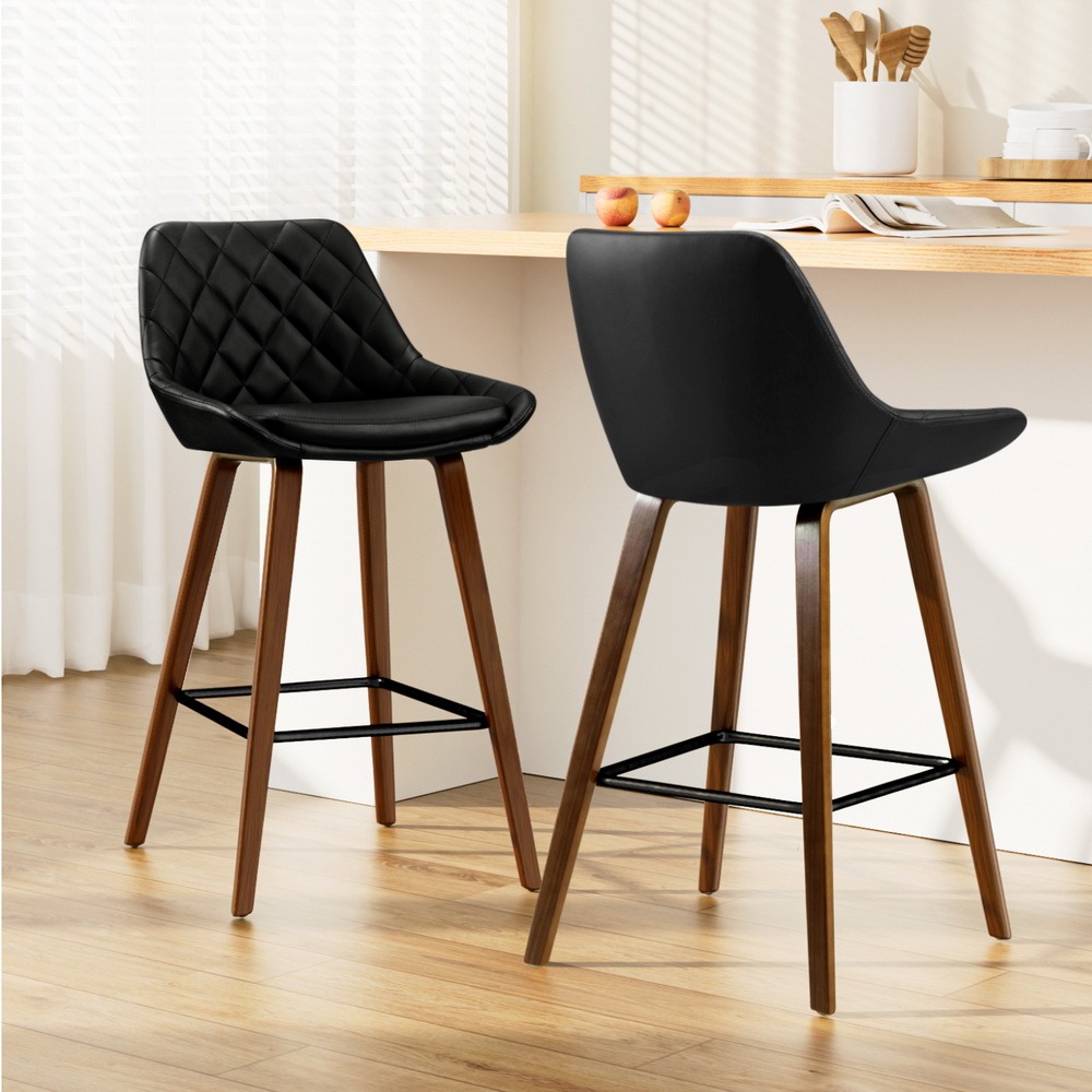 Artiss 2X Bar Stools | Pu Seat Wooden – Great Shop Artiss 2X Bar Stools Pu Seat Wooden Product Image