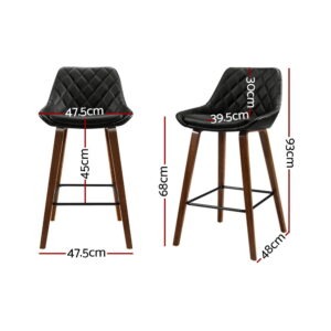 Artiss 2X Bar Stools | Pu Seat Wooden – Great Shop Artiss 2X Bar Stools Pu Seat Wooden Product Image