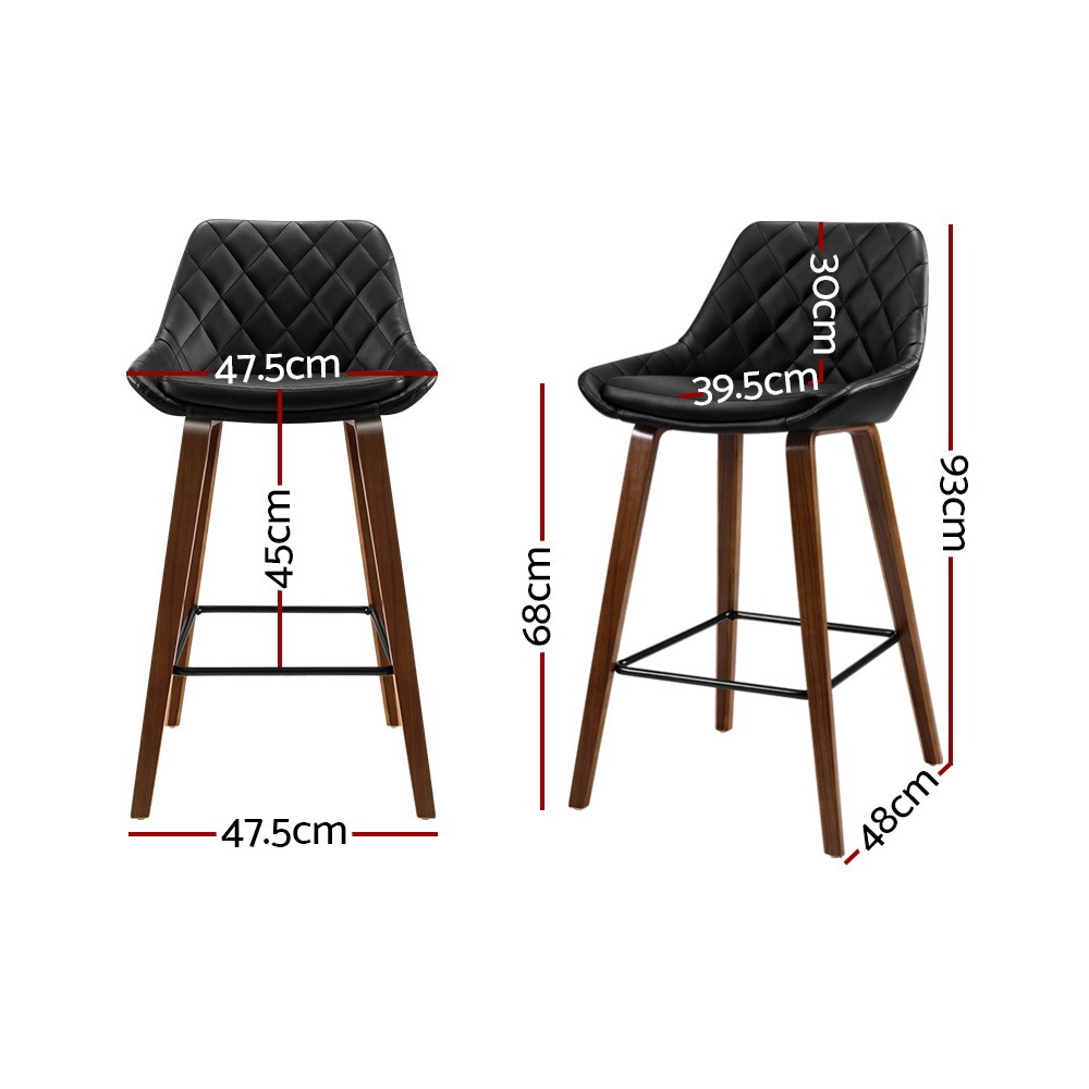 Artiss 2X Bar Stools | Pu Seat Wooden – Great Shop Artiss 2X Bar Stools Pu Seat Wooden Product Image