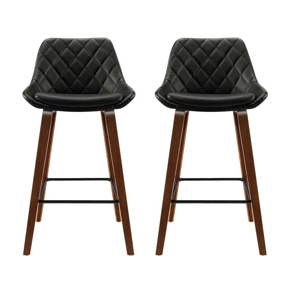 Artiss 2X Bar Stools | Pu Seat Wooden – Great Shop Artiss 2X Bar Stools Pu Seat Wooden Product Image