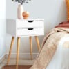 Artiss Bodie White 2-Drawer Bedside Table – Great Shop Artiss Bedside Table 2 Drawers - Bodie White Product Image