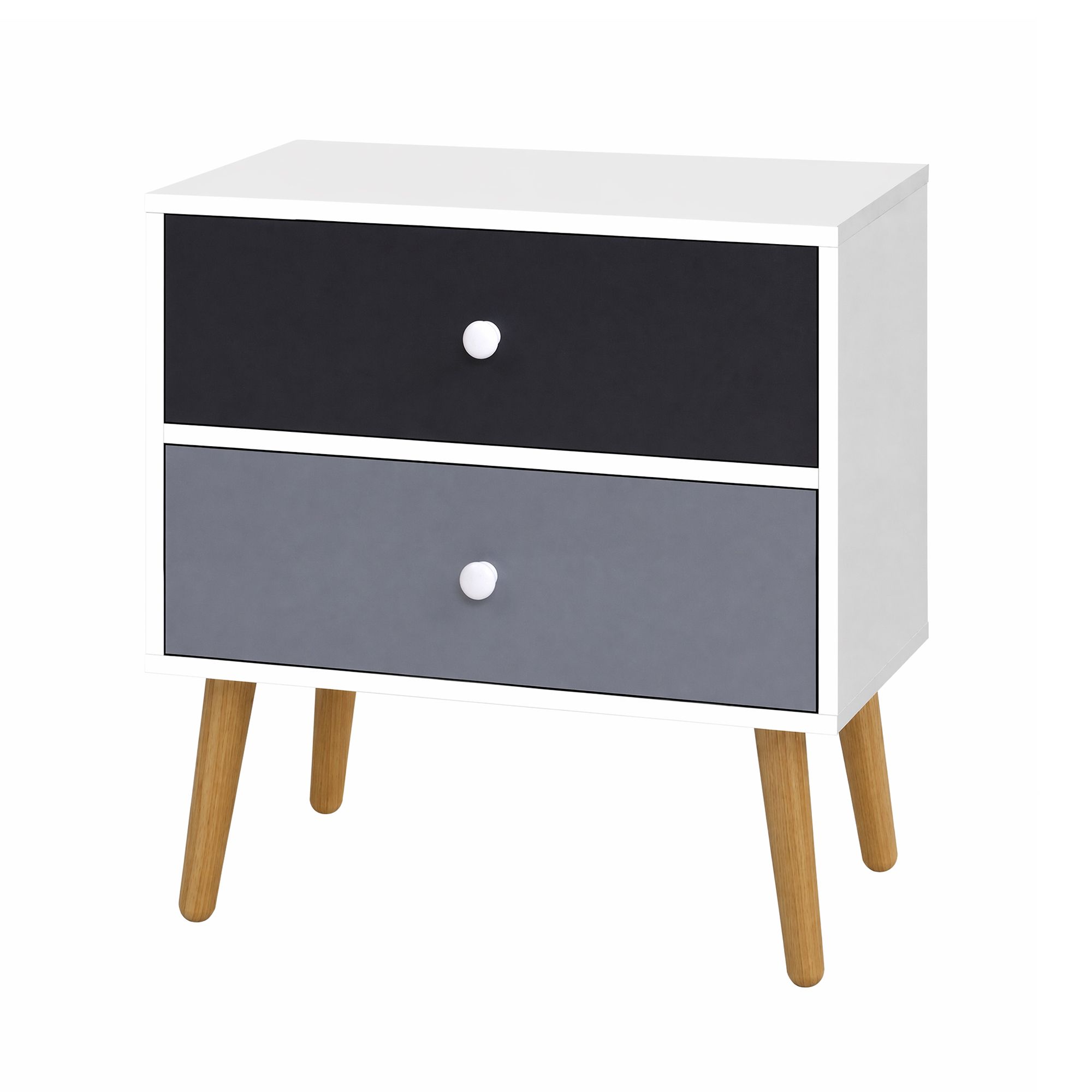 Artiss Bonds White Bedside Table With 2 Drawers – Great Shop Artiss Bedside Table 2 Drawers - Bonds White Product Image