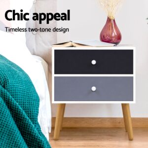 Artiss Bonds White Bedside Table With 2 Drawers – Great Shop Artiss Bedside Table 2 Drawers - Bonds White Product Image