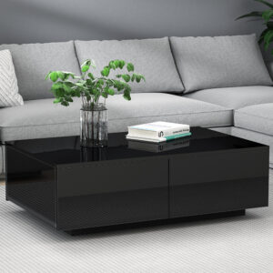 Artiss Coffee Table 4 Drawers Black Trevi product image