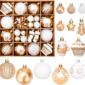 42 Christmas Tree Ornaments - Unbreakable Baubles - Various Styles for Christmas Tree Ornaments - In product image