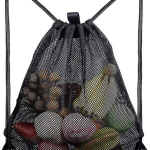 Black Sports Bag - 40*45cm - Mesh - Drawstring - Suitable for fitness, sports, swimming, diving, tra product image